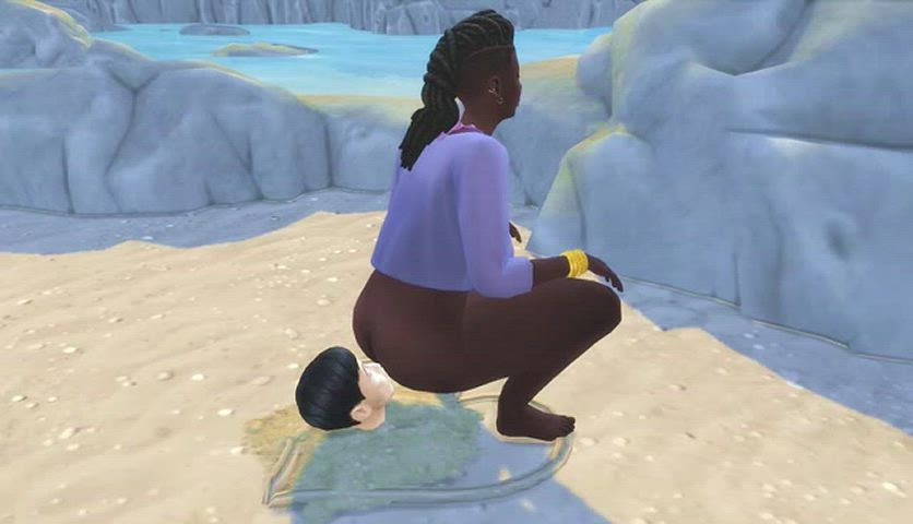 ass ass eating asslicking bdsm beach big ass ebony face sitting femdom licking gif