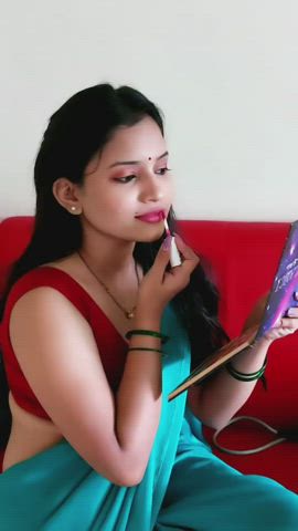 Boobs Cleavage Saree gif