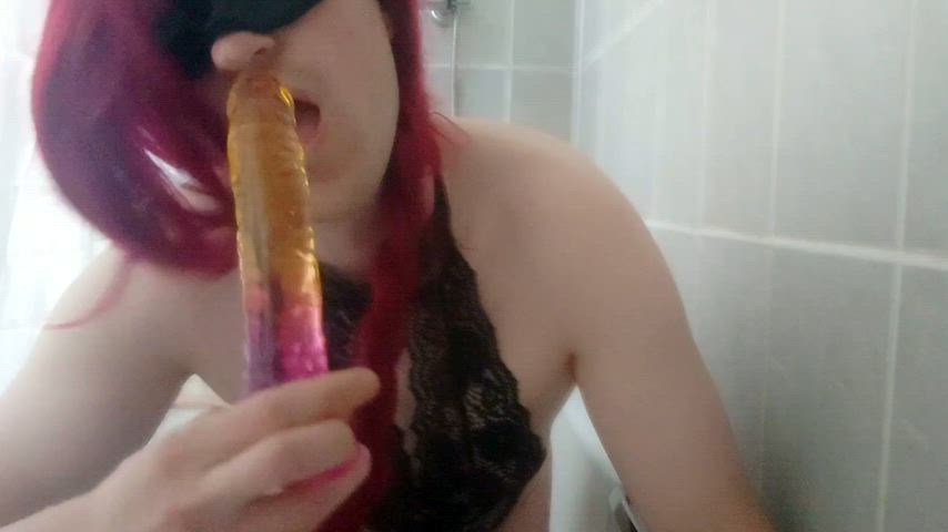 anal ass asshole deepthroat dildo sissy sissy slut solo gif