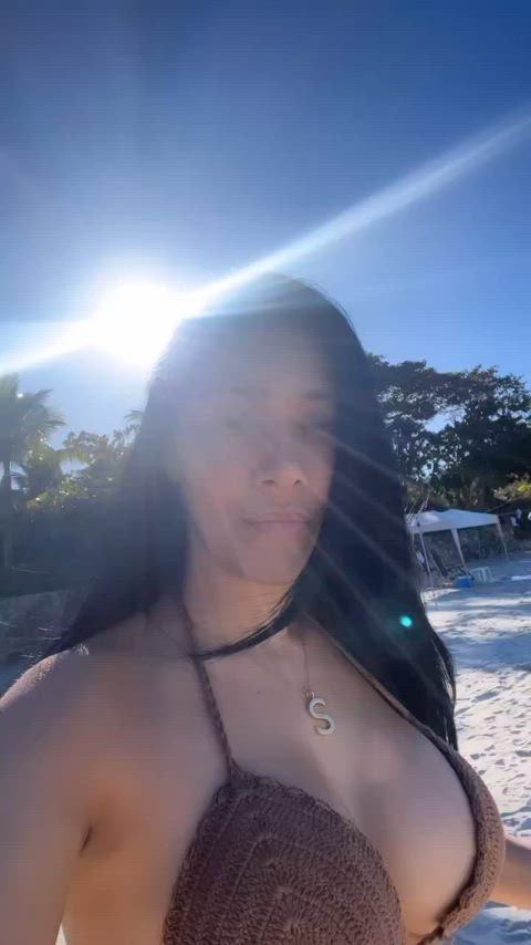 beach big tits bikini brazilian celebrity milf gif