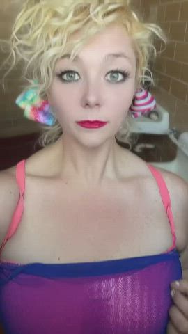 bathroom big tits blonde gif