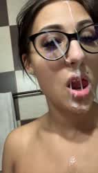 Cum In Mouth Cumshot Glasses gif