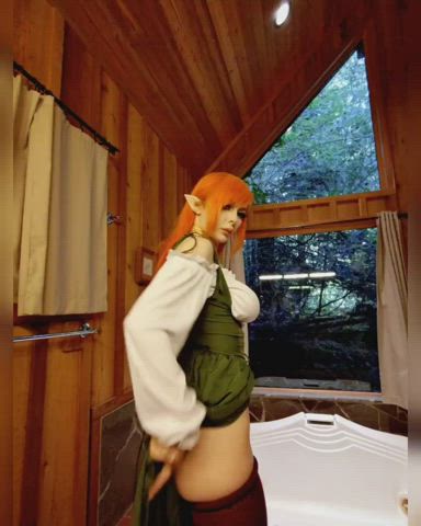 ass asshole cosplay redhead gif