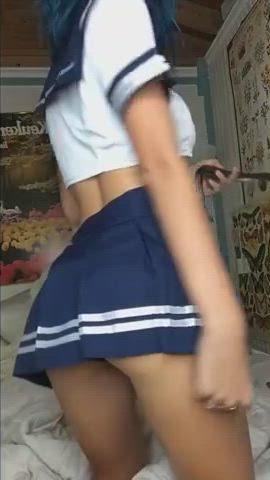 Cosplay Cute Gamer Girl Panties Schoolgirl Sex Toy Solo Spanked Spanking Teen gif
