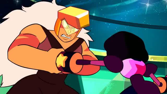 >Garnet [Strength] <Jasper [Strength] (Steven Universe S1E52 "Jail Break")