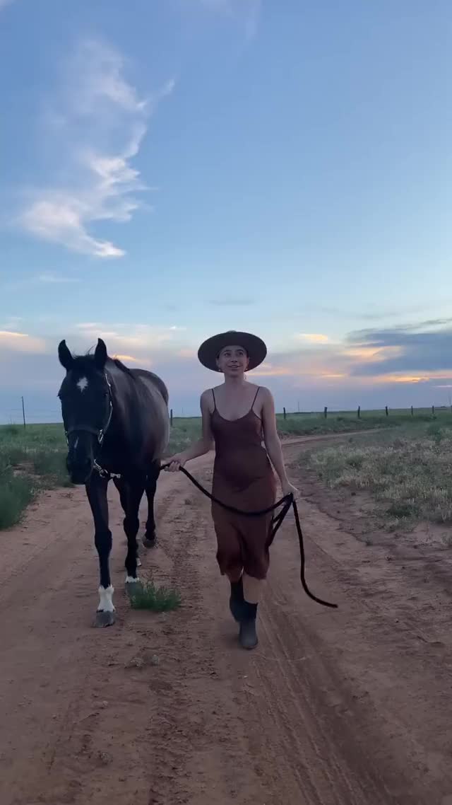A walk with her horse