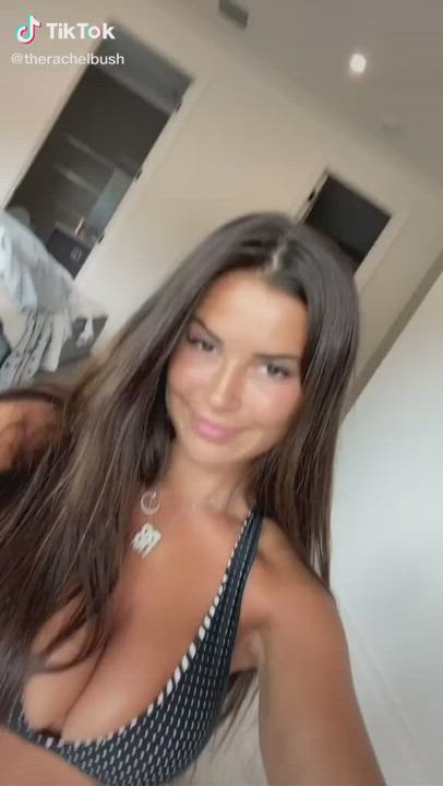 Brunette Cleavage Long Hair gif