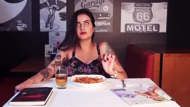 Trying to eat some pasta while vibrator is vibing in my pussy