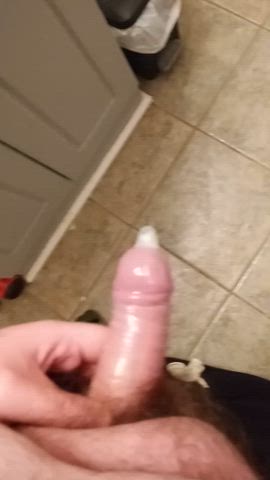 cock condom jerk off male masturbation masturbating solo gif