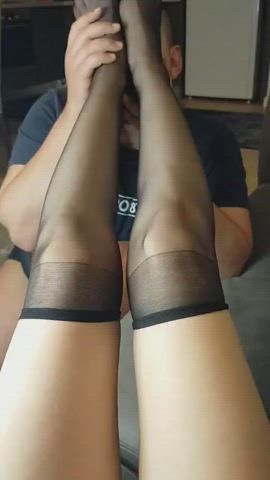 foot foot fetish knee high socks licking slave smelling gif