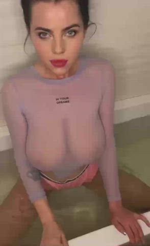 Bathtub Big Tits Celebrity Huge Tits See Through Clothing Wet gif
