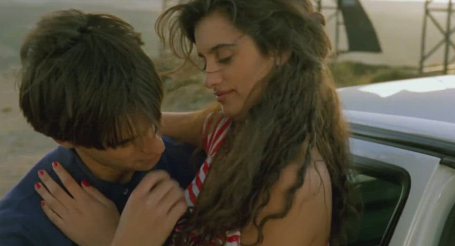 Young Penelope Cruz getting her tits sucked like a pornstar
