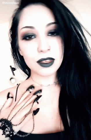 goth lipstick pov gif