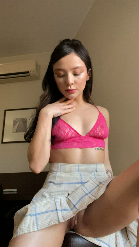 tits boobs cute petite babe asian gif