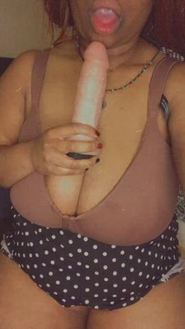 BBW faux cum play BJ