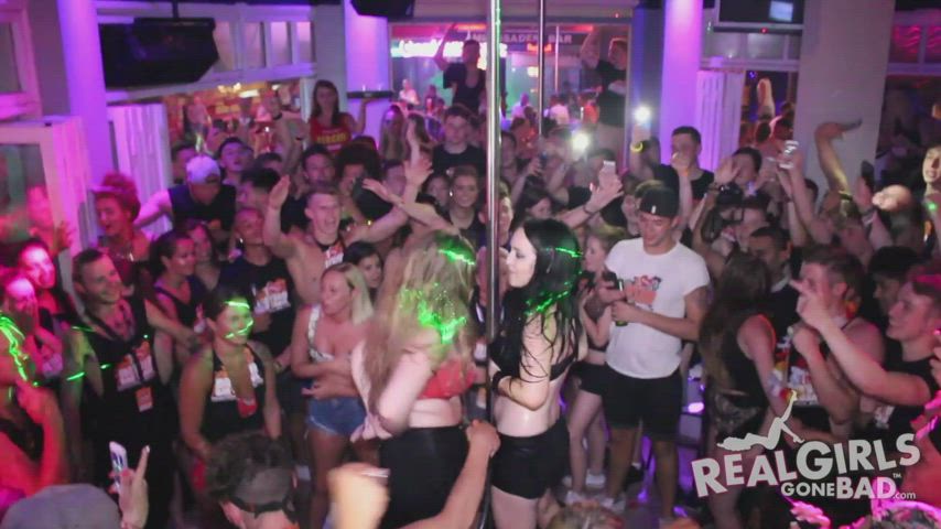 club exhibitionism exhibitionist nightclub party tits topless gif