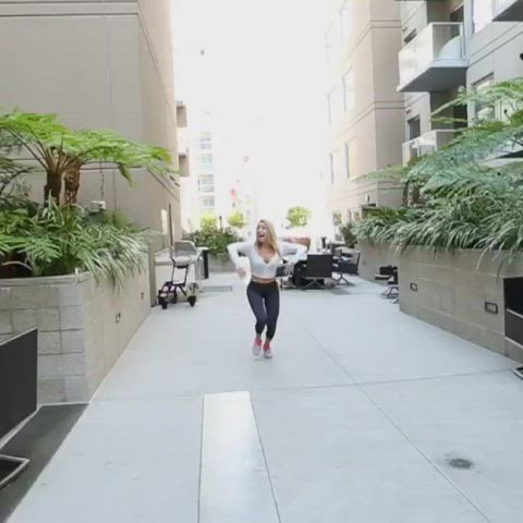 Big Ass Blonde Couple Funny Porn Girlfriend Leggings gif