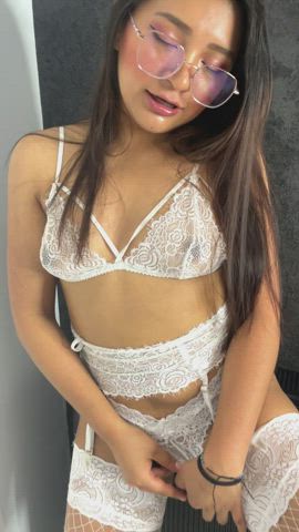 brunette ebony latina lingerie masturbating public pussy gif