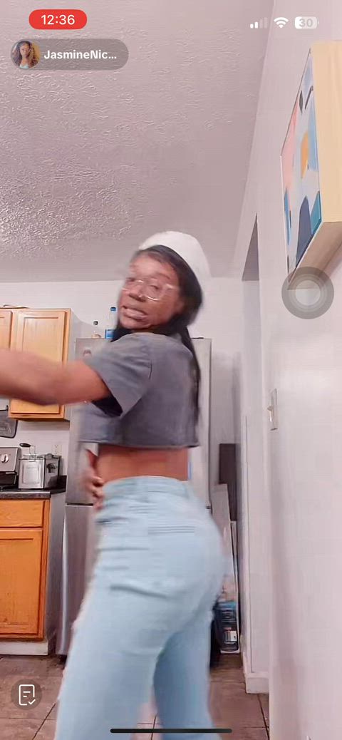 accidental ebony nipple piercing nipslip tiktok gif