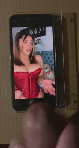 big tits cum cumshot jerk off lingerie tribute gif