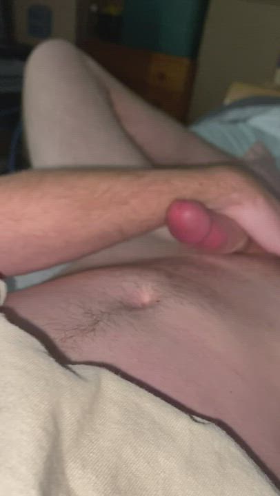 Big load while massaging my dick