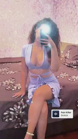 big tits brunette dress teen gif