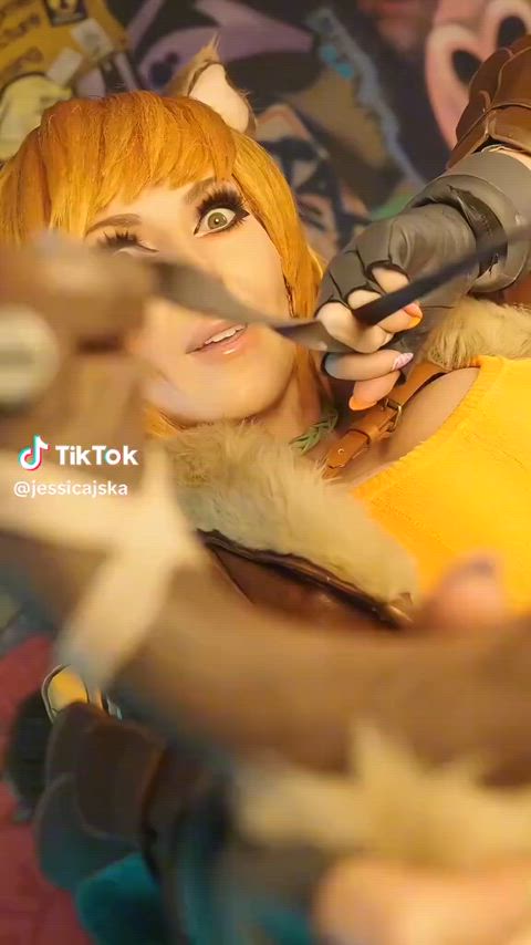 amateur big tits cosplay gamer girl gif