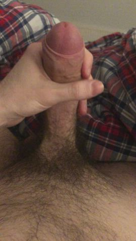 Gently stroking my cock