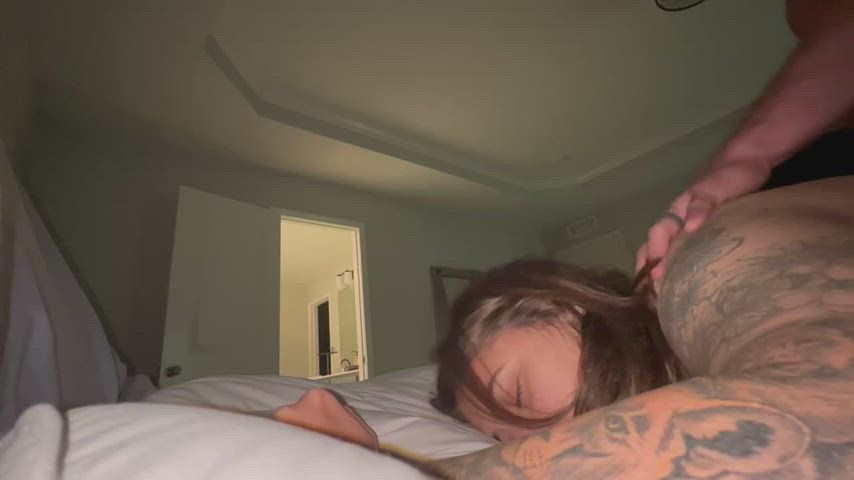 creampie doggystyle moaning orgasm pawg wife gif
