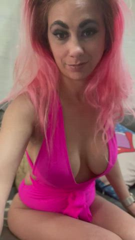 Alt Curvy Pink Smoking Swimsuit gif
