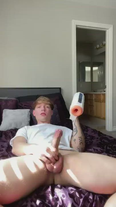 Bed Sex Male Masturbation Sex Toy gif