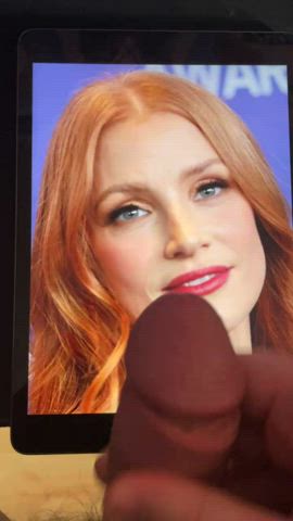 celebrity cumshot jessica chastain tribute gif