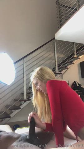 bbc blonde blowjob college cosplay interracial riding student gif