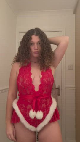 boobs christmas curly hair gif