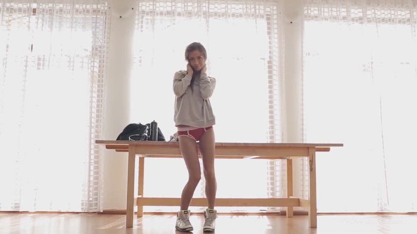 booty cute dancing lily chey pussy tease teen gif