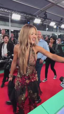 celebrity cleavage rita ora gif