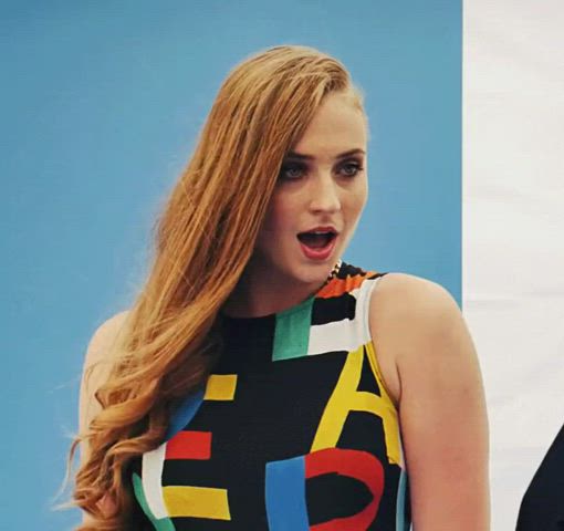 celebrity redhead sophie turner gif