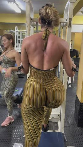 bodysuit gym jiggling muscular girl pawg gif