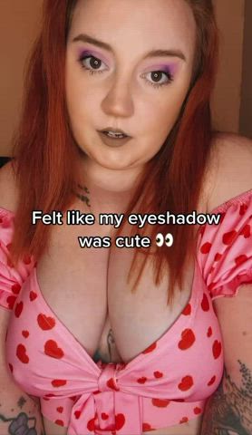 bbw big tits redhead thick tiktok gif