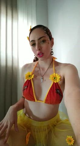 cosplay latina model piercing sensual small tits tattoo webcam gif