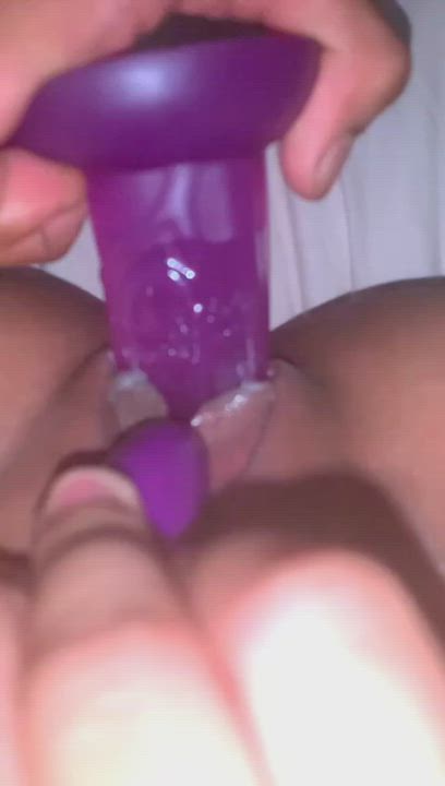 2nd time playing with my toy and my little pussy got so creamy ? I went a little