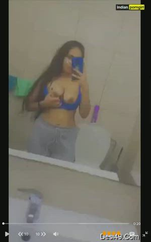Amateur Big Tits College Cute Indian Schoolgirl Selfie Teen Tits gif