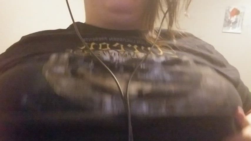 BBW Big Tits Nipple Play Thick gif