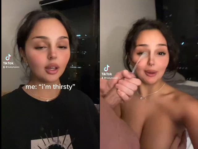 cumshot facial facial expression tiktok r/tiktits gif