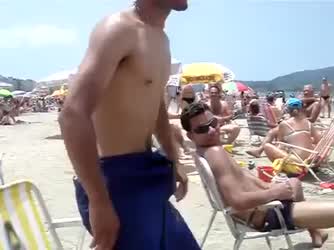 Amateur Beach Big Dick gif