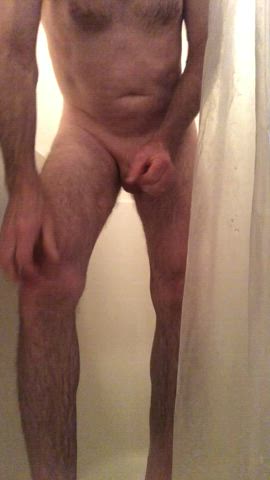 big dick cock cut cock masturbating sex shaved shower solo gif