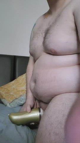 chubby male masturbation sex toy solo gif