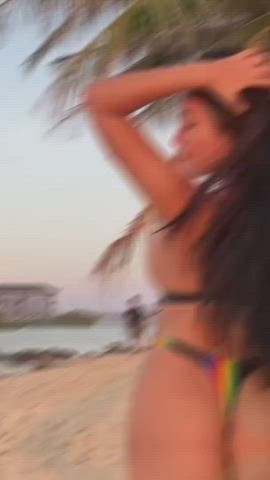 Beach Bikini Brunette gif