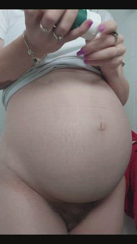 Australian Belly Button Hairy Pussy Oiled Pregnant Striptease gif