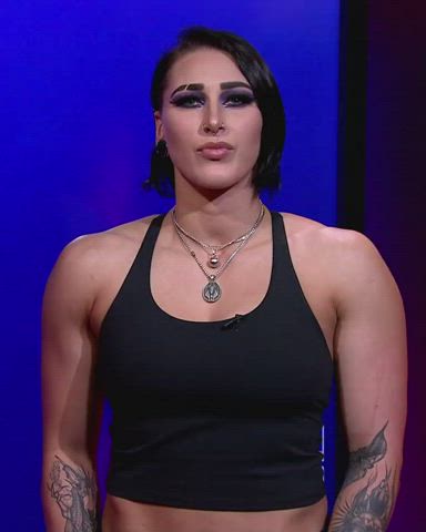alt big tits busty goth muscles muscular girl natural tits tits wrestling gif